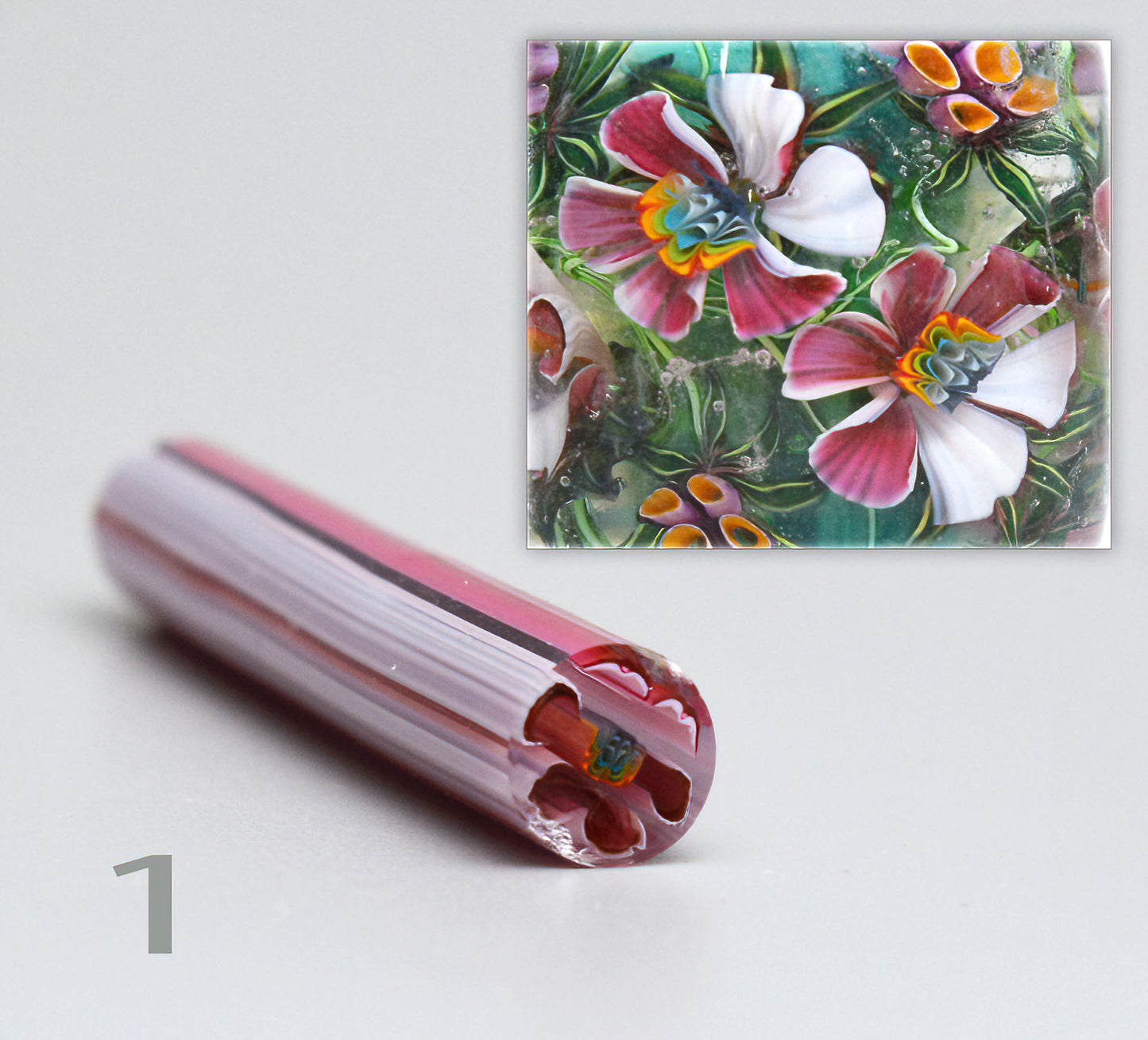 Murini flowers. GALINEA. Sticks 5 cm long. Materials for lampwork. Glass COE104