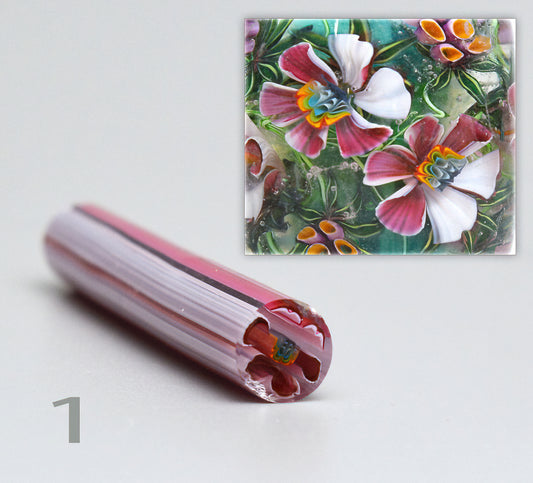 Murini flowers. GALINEA. Sticks 5 cm long. Materials for lampwork. Glass COE104