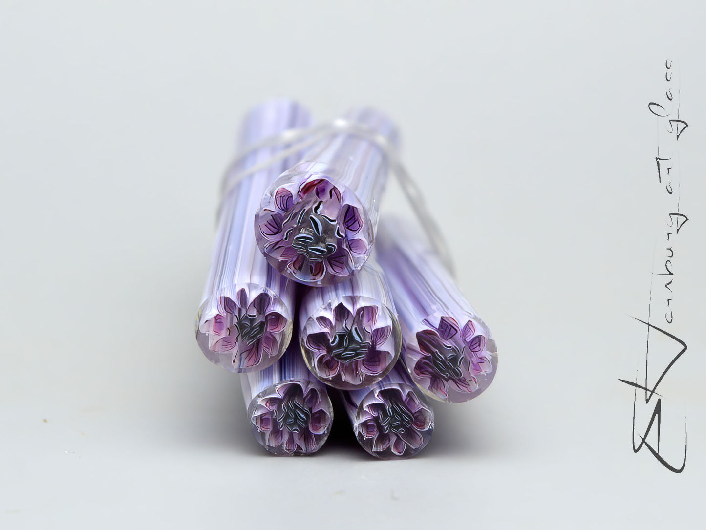 Murini flowers. Sticks 5 cm long. Materials for lampwork. Glass COE104