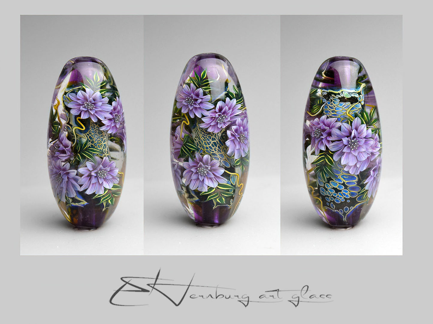 Pendant.  “Imperial Violet”. Lampwork glass pendant.