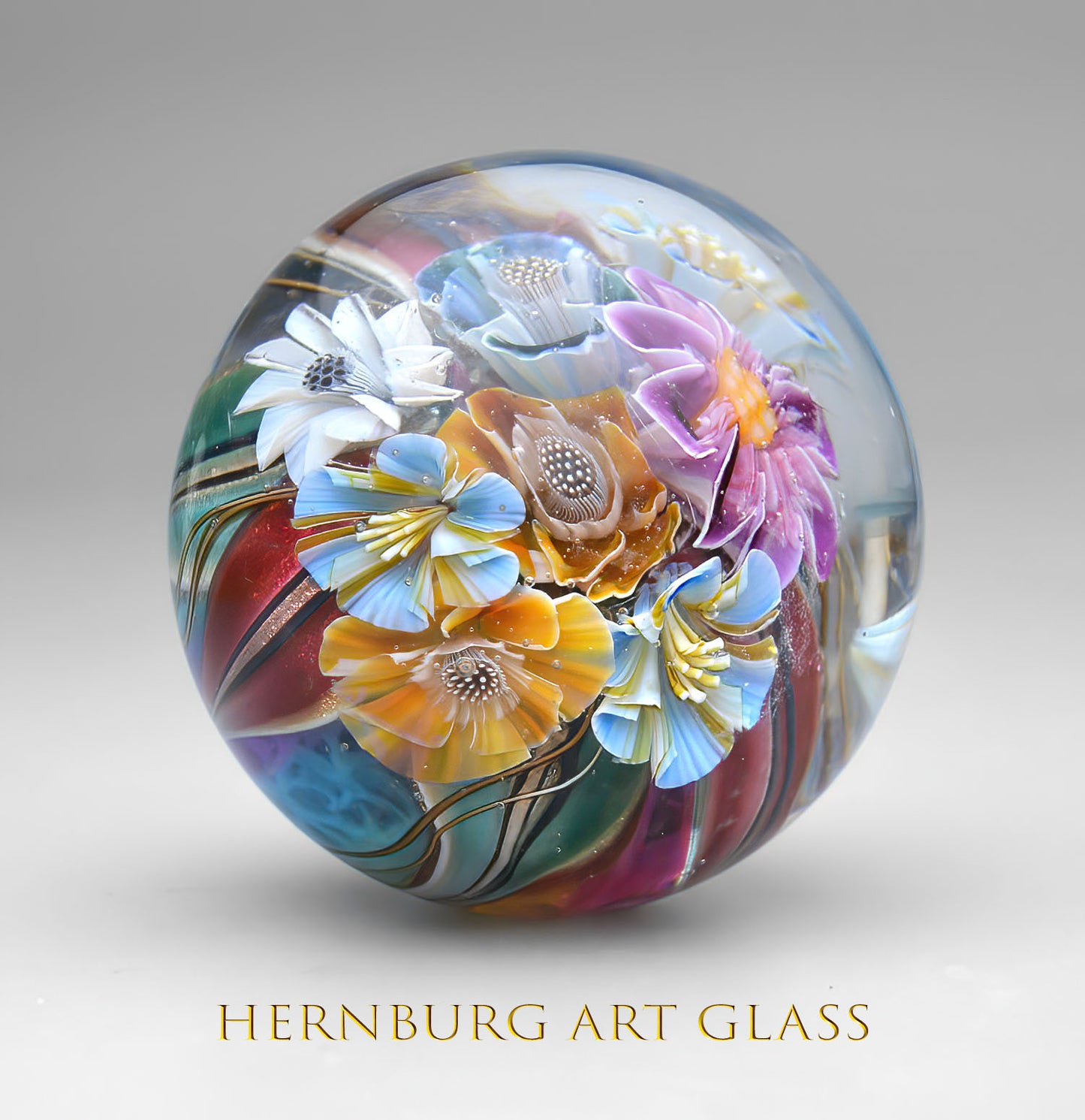 Marble. Collectible Sphere "Carnival”. Glass. . Diameter — 40 mm (1.57”)
