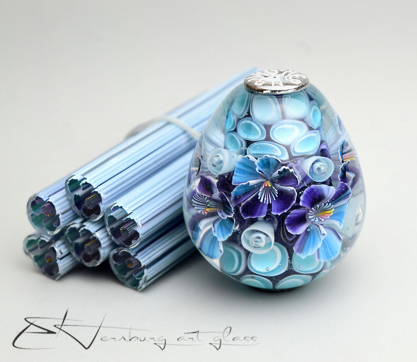 Murini flowers. Sticks 5 cm long. Materials for lampwork. Glass COE104