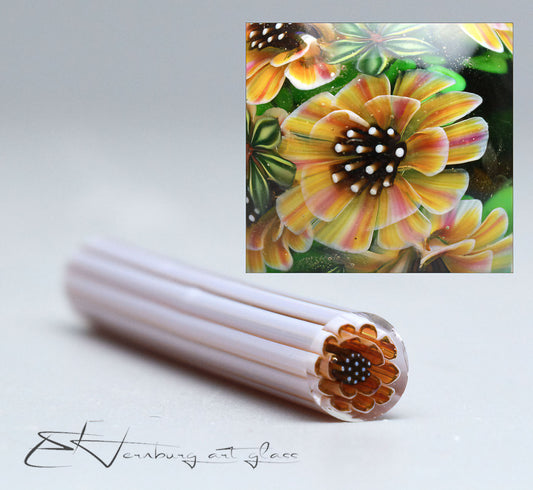 Murini leaves and flowers. SOLARIS. Sticks 5 cm long. Materials for lampwork. Glass COE104