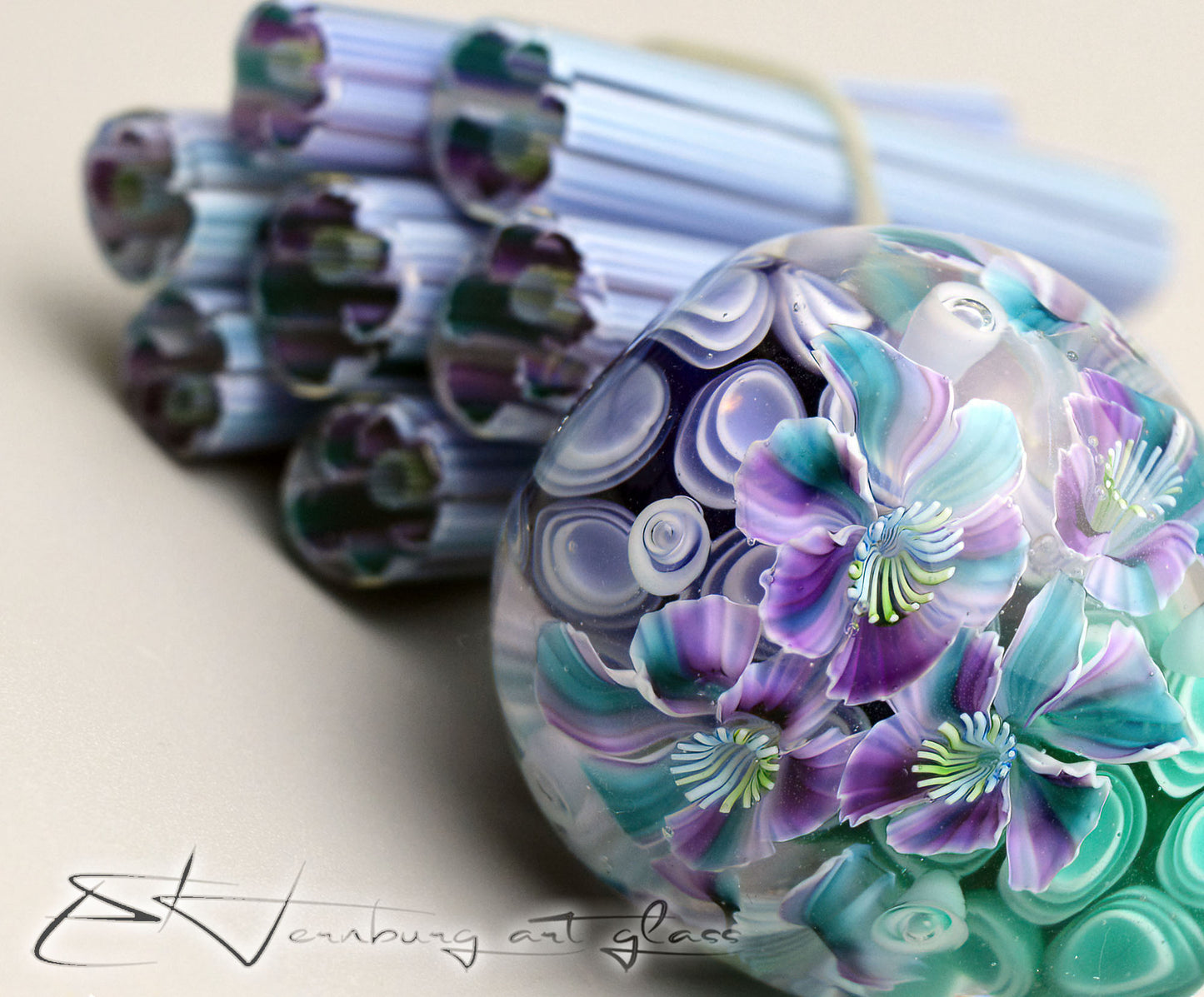 Murini flowers. Sticks 5 cm long. Materials for lampwork. Glass COE104