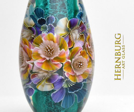 Pendant. Lampwork glass pendant. “Living Lace: SILK ROAD”
