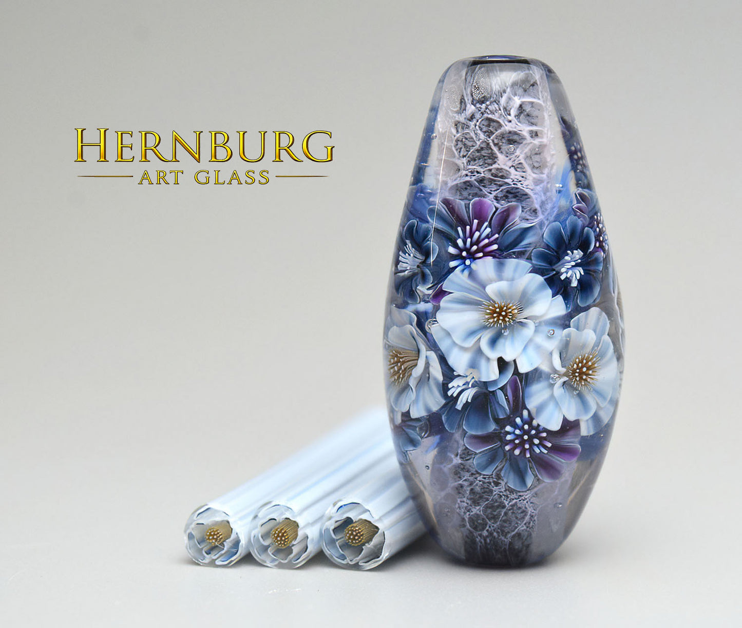 Murini flowers. SNOW QUEEN . Sticks 5 cm long. Materials for lampwork. Glass COE104