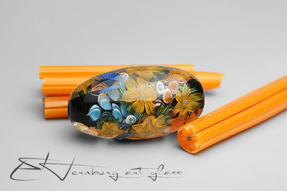 Murini  flowers. Sticks 5 cm long. Materials for lampwork. Glass COE104