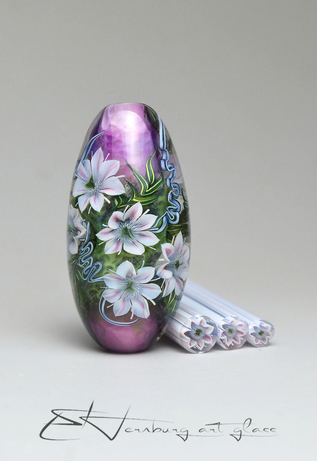 Murini flowers. CLEMARIS. Sticks 5 cm long. Materials for lampwork. Glass COE104