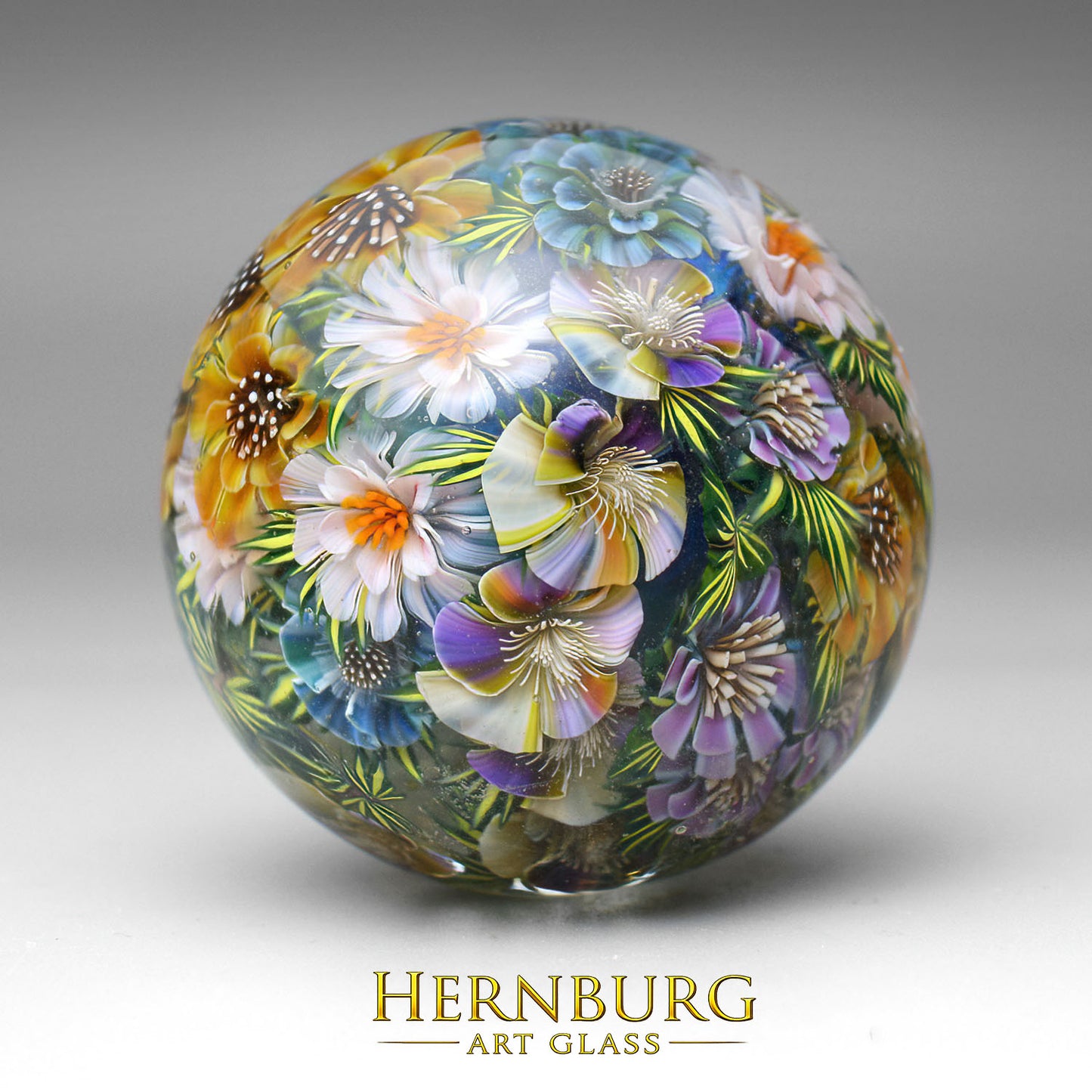 Marble. Collectible Sphere “Fifth Season”. Glass. . Diameter — 47 mm (1.85”)