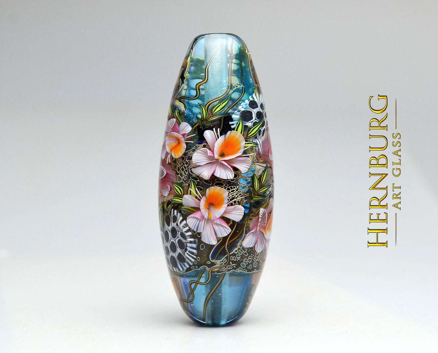 Pendant. Lampwork glass pendant. “SUMATRA WONDER”