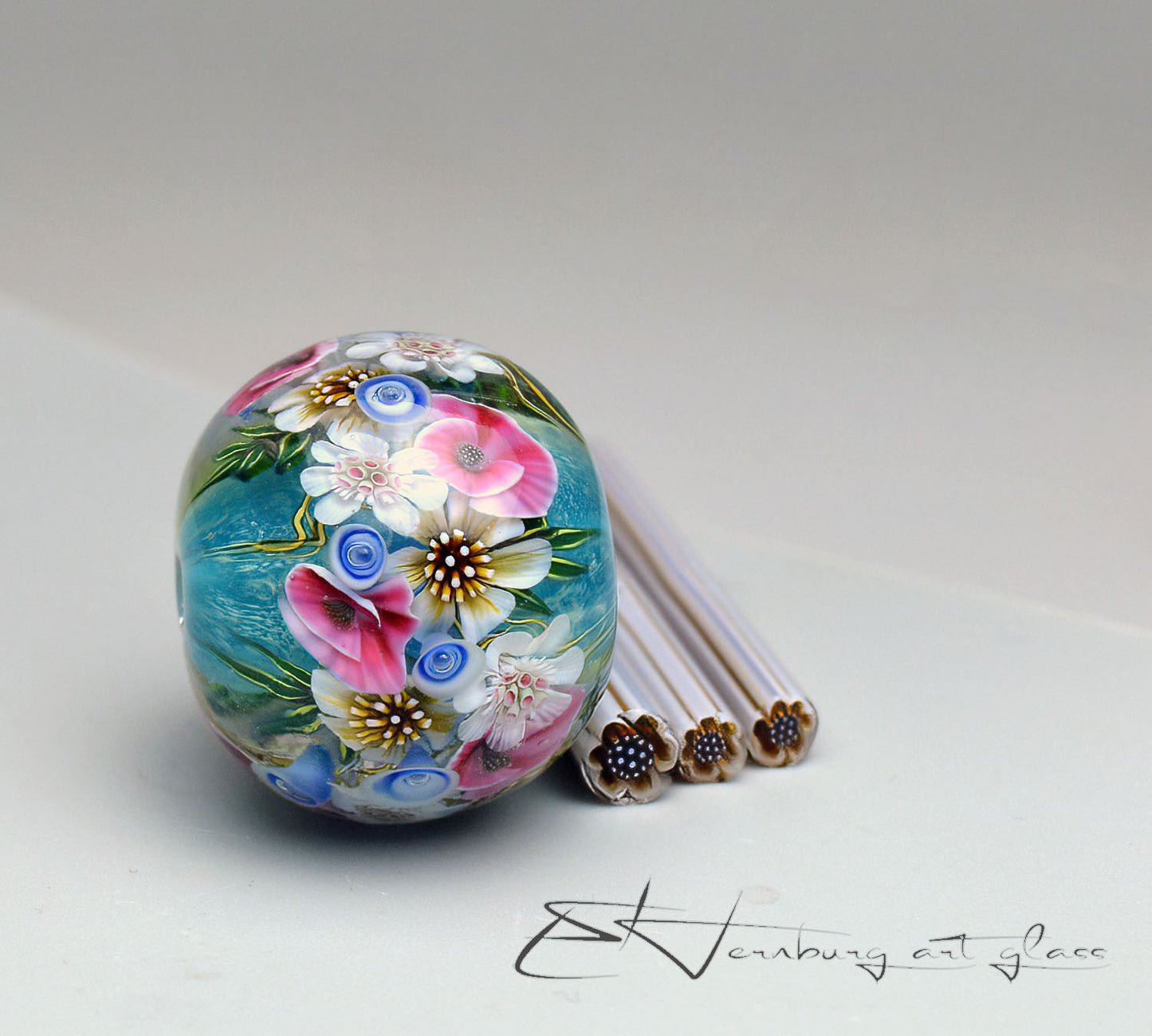 Murini flowers. AMBROSIA. Sticks 5 cm long. Materials for lampwork. Glass COE104