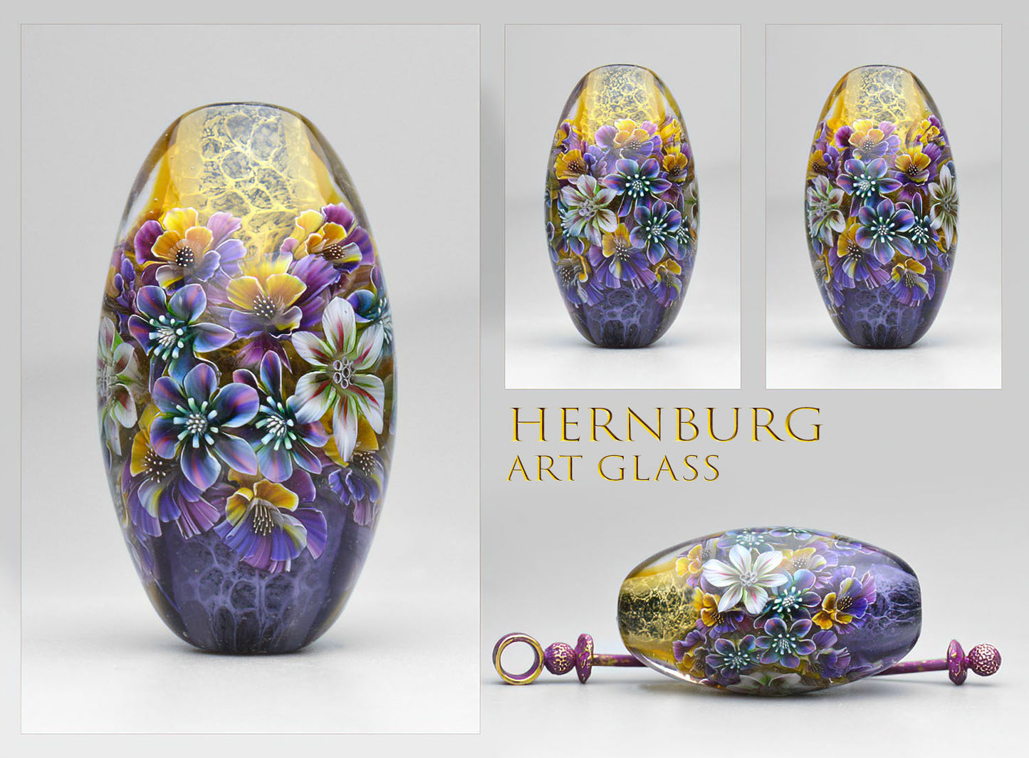 Pendant. Lampwork glass pendant. “Living Lace: Capriccio”