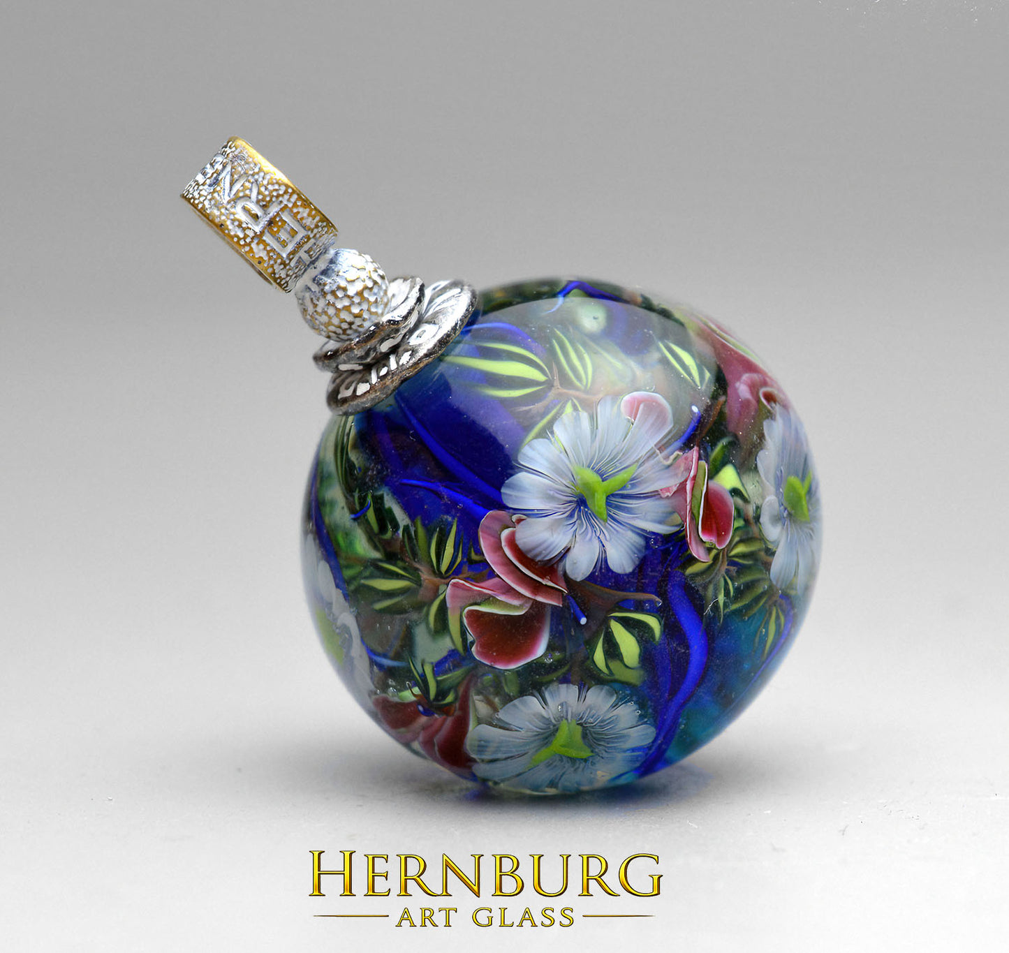 Orbella AZURA. Lampwork glass pendant.