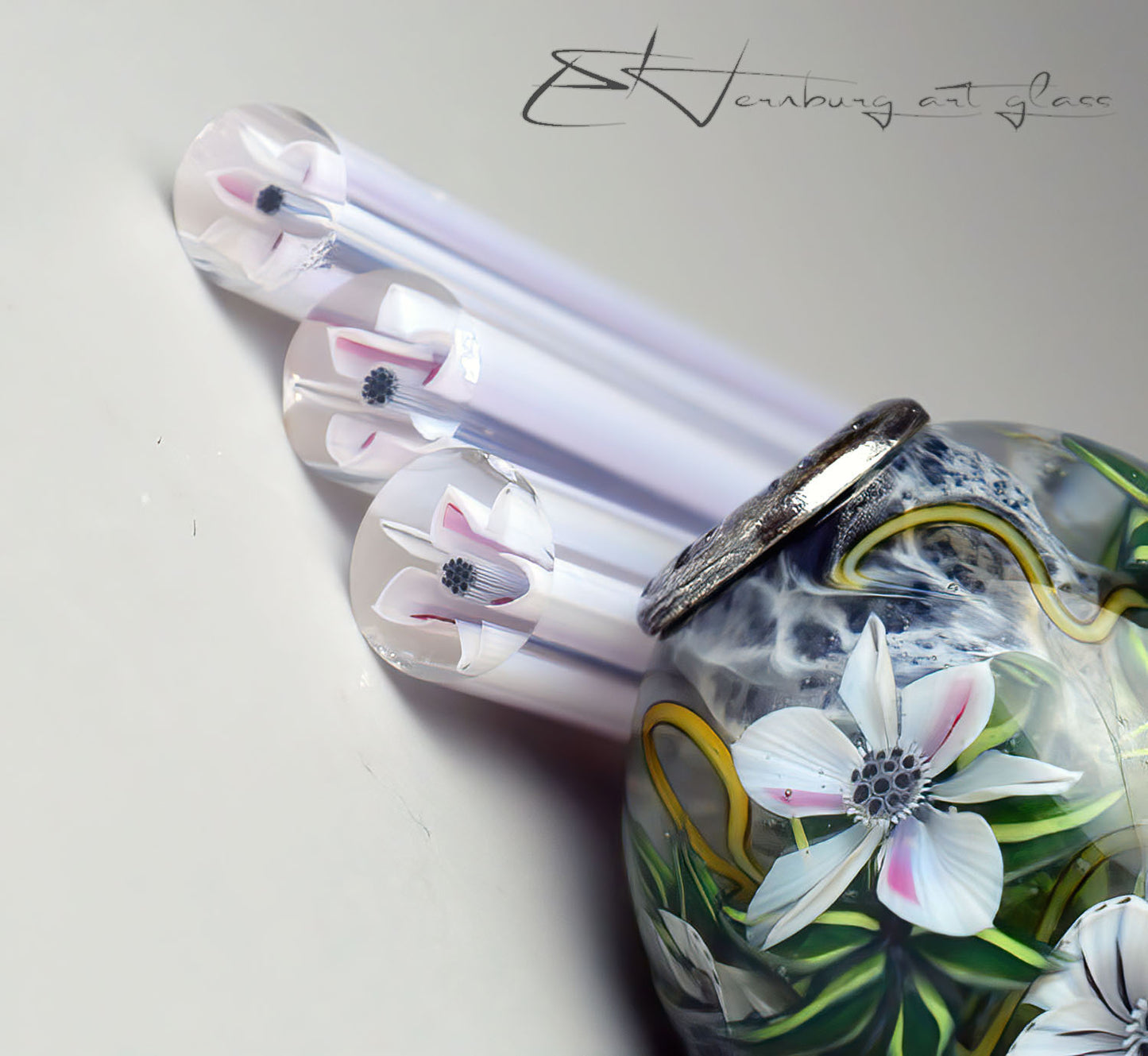 Murini flowers. ALPINE STAR. Sticks 5 cm long. Materials for lampwork. Glass COE104