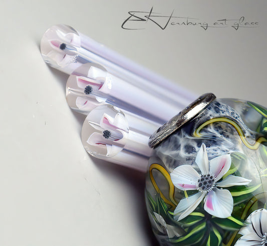 Murini flowers. ALPINE STAR. Sticks 5 cm long. Materials for lampwork. Glass COE104