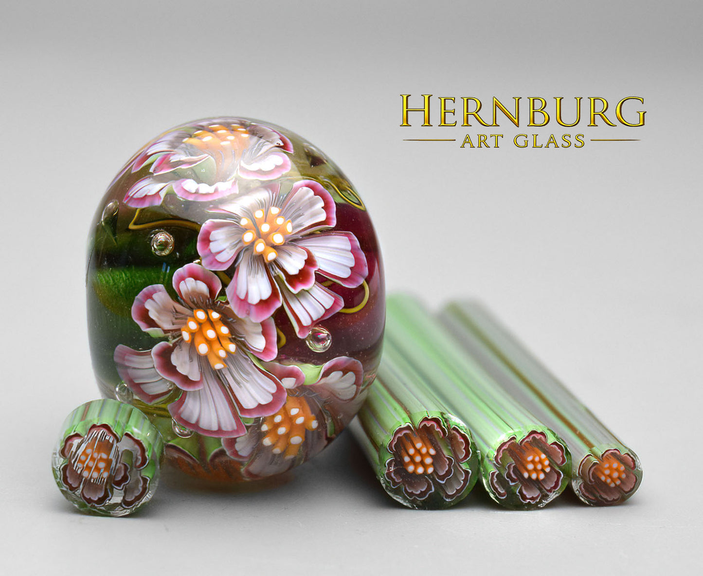 Murini flowers. ROSABELLE. Sticks 5 cm long. Materials for lampwork. Glass COE104