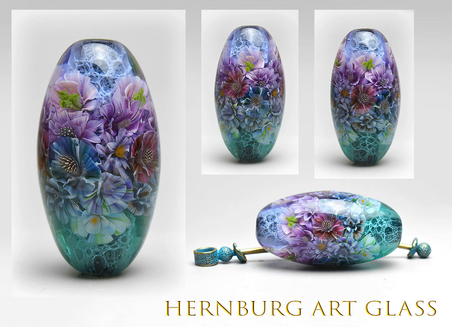 Pendant. Lampwork glass pendant. “Living Lace:  Celestine”