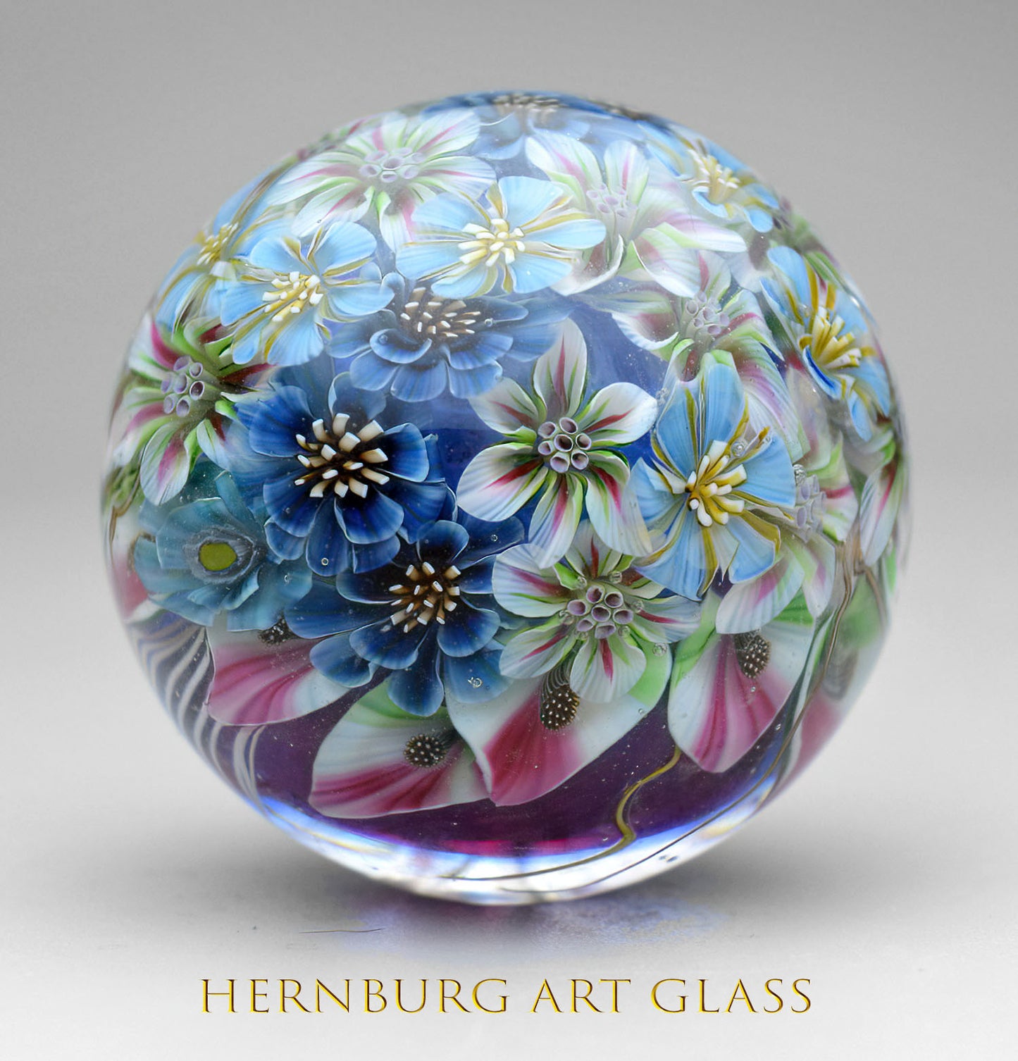 Marble. Collectible Sphere “Fata Morgana”. Glass. . Diameter — 44 mm (1.73”)