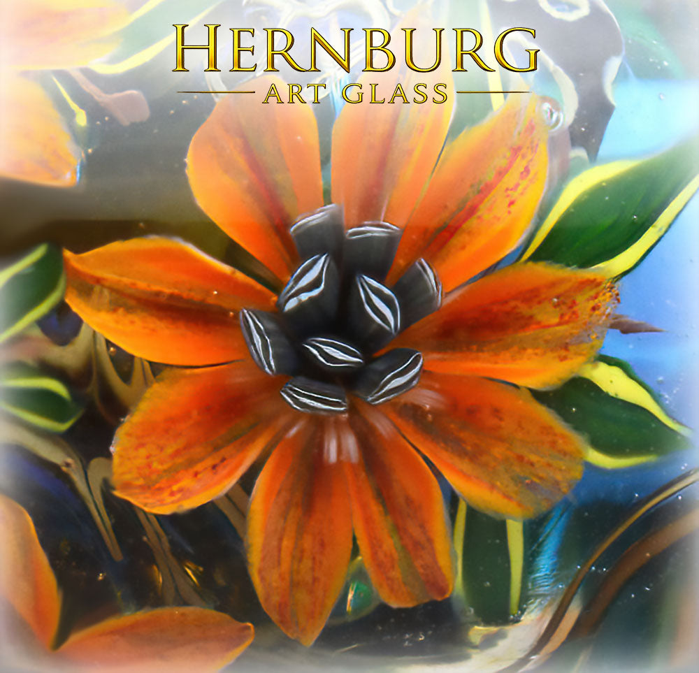 Murini flowers. FIREHEART . Sticks 5 cm long. Materials for lampwork. Glass COE104