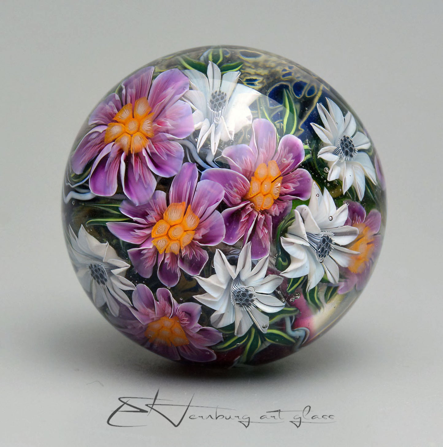 Marble. Collectible Sphere “Turbulence: Vortex”. Glass. . Diameter — 40 mm (1.57”)