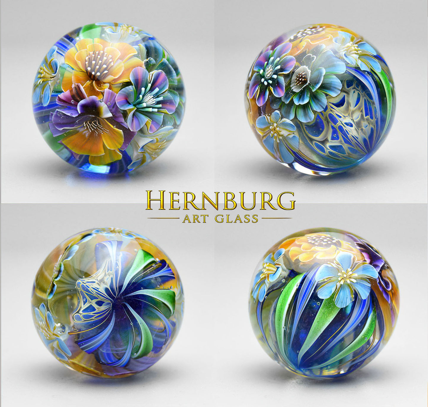 Marble. Collectible Sphere POSY. Glass. . Diameter — 30 mm (1.18”)