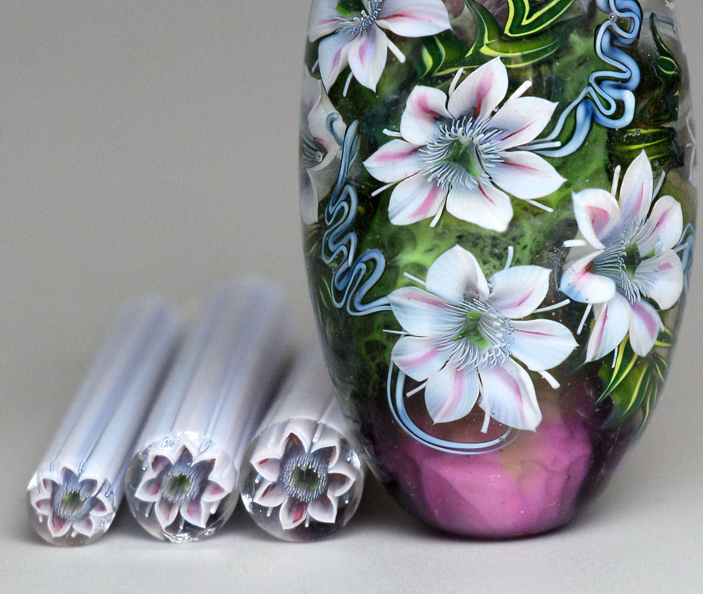 Murini flowers. CLEMARIS. Sticks 5 cm long. Materials for lampwork. Glass COE104