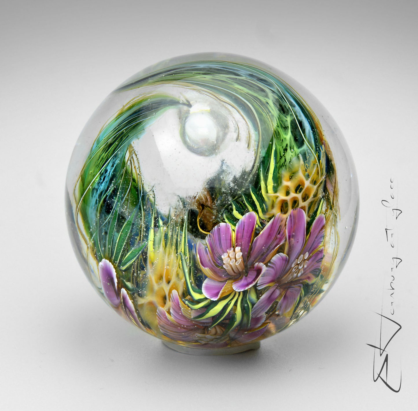 Marble. Glass. Collectible ball. Diameter 49 mm - 1.93 inch