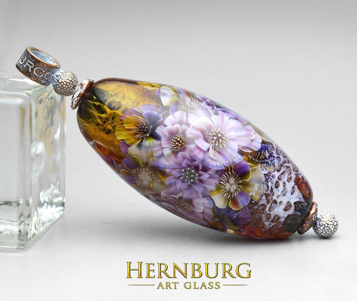 Pendant. Lampwork glass pendant. “Living Lace: WORN"