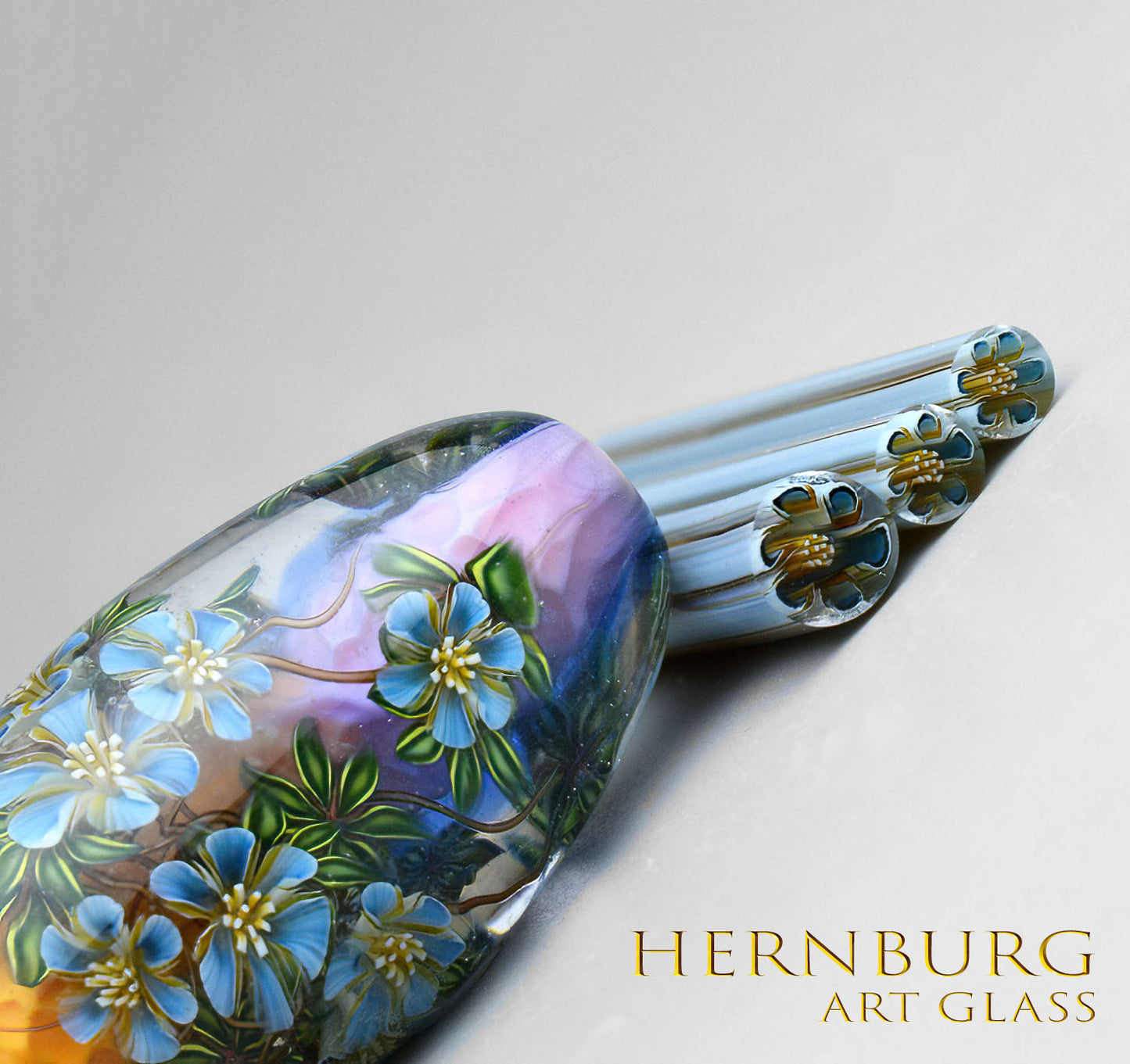 Murini flowers. FIREFLY. Sticks 5 cm long. Materials for lampwork. Glass COE104