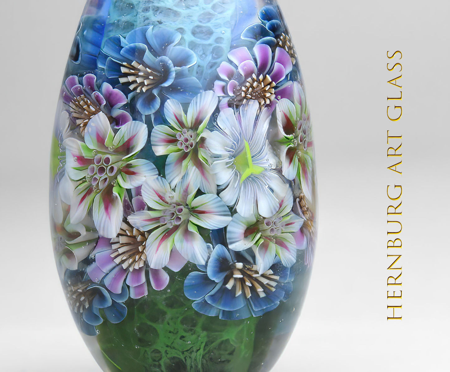 Pendant. Lampwork glass pendant. “Living Lace: Lagoon”