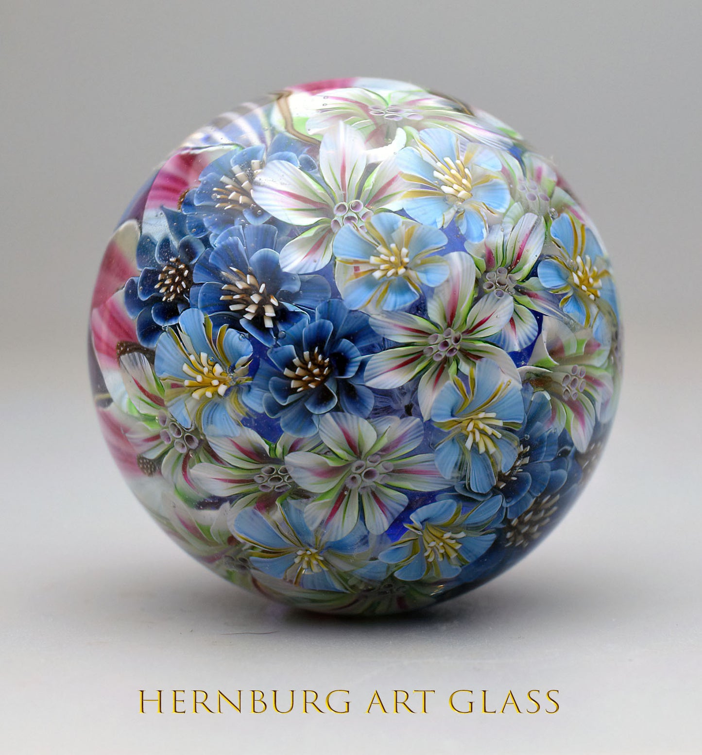 Marble. Collectible Sphere “Fata Morgana”. Glass. . Diameter — 44 mm (1.73”)
