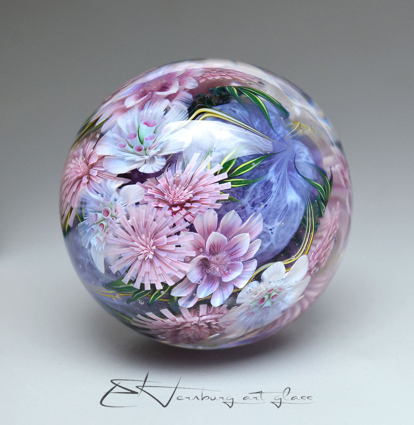 Marble. Collectible Sphere “The Bride’s Morning”. Glass. . Diameter — 35 mm (1.38”)