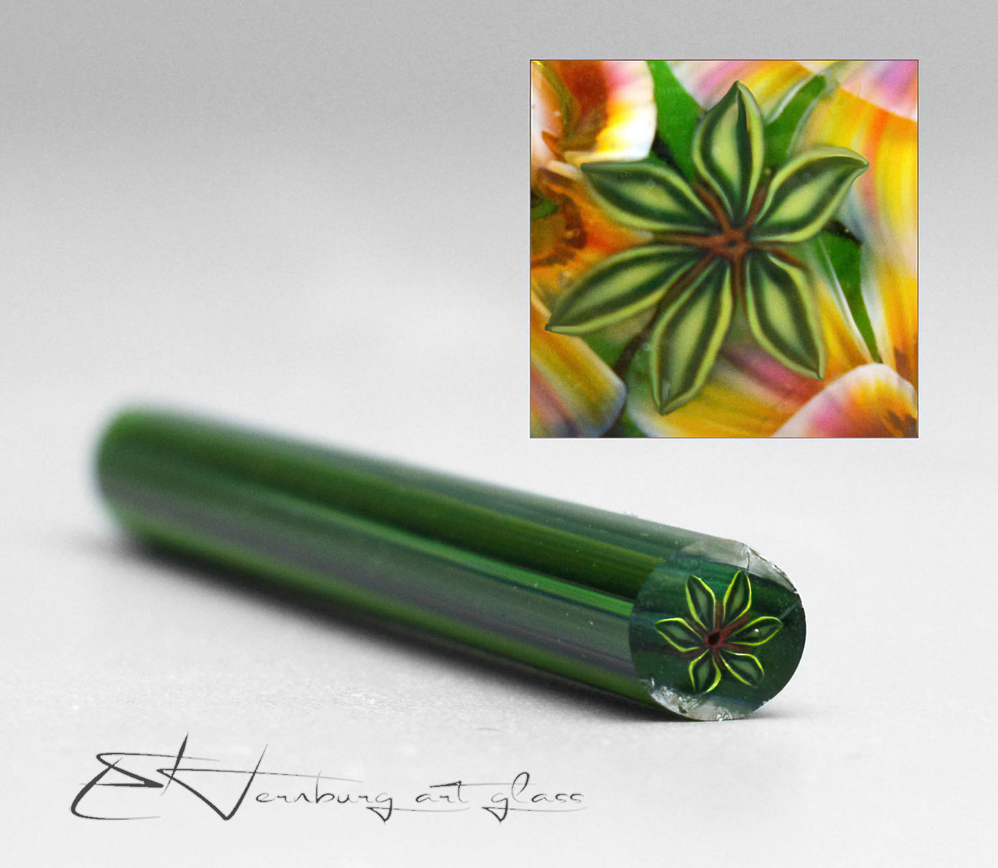 Murini leaves and flowers. SOLARIS. Sticks 5 cm long. Materials for lampwork. Glass COE104