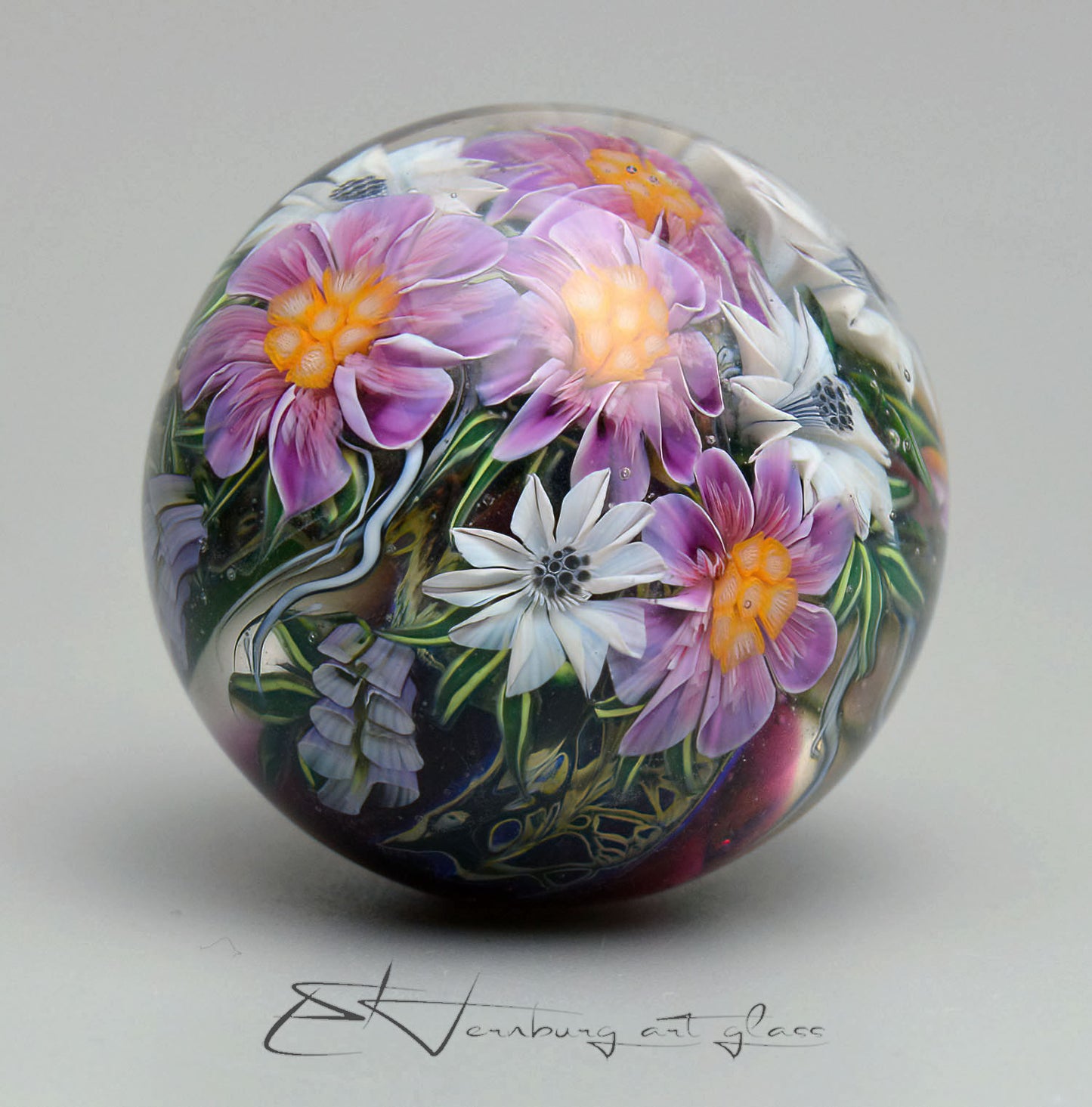 Marble. Collectible Sphere “Turbulence: Vortex”. Glass. . Diameter — 40 mm (1.57”)