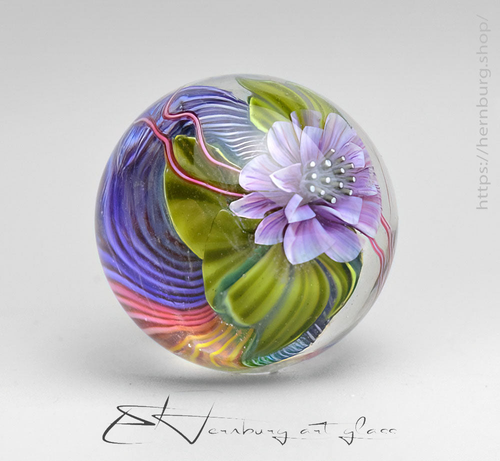 Marble "Surge" Glass. Collectible sphere. Diameter — Diameter: 30 mm (1.18”)