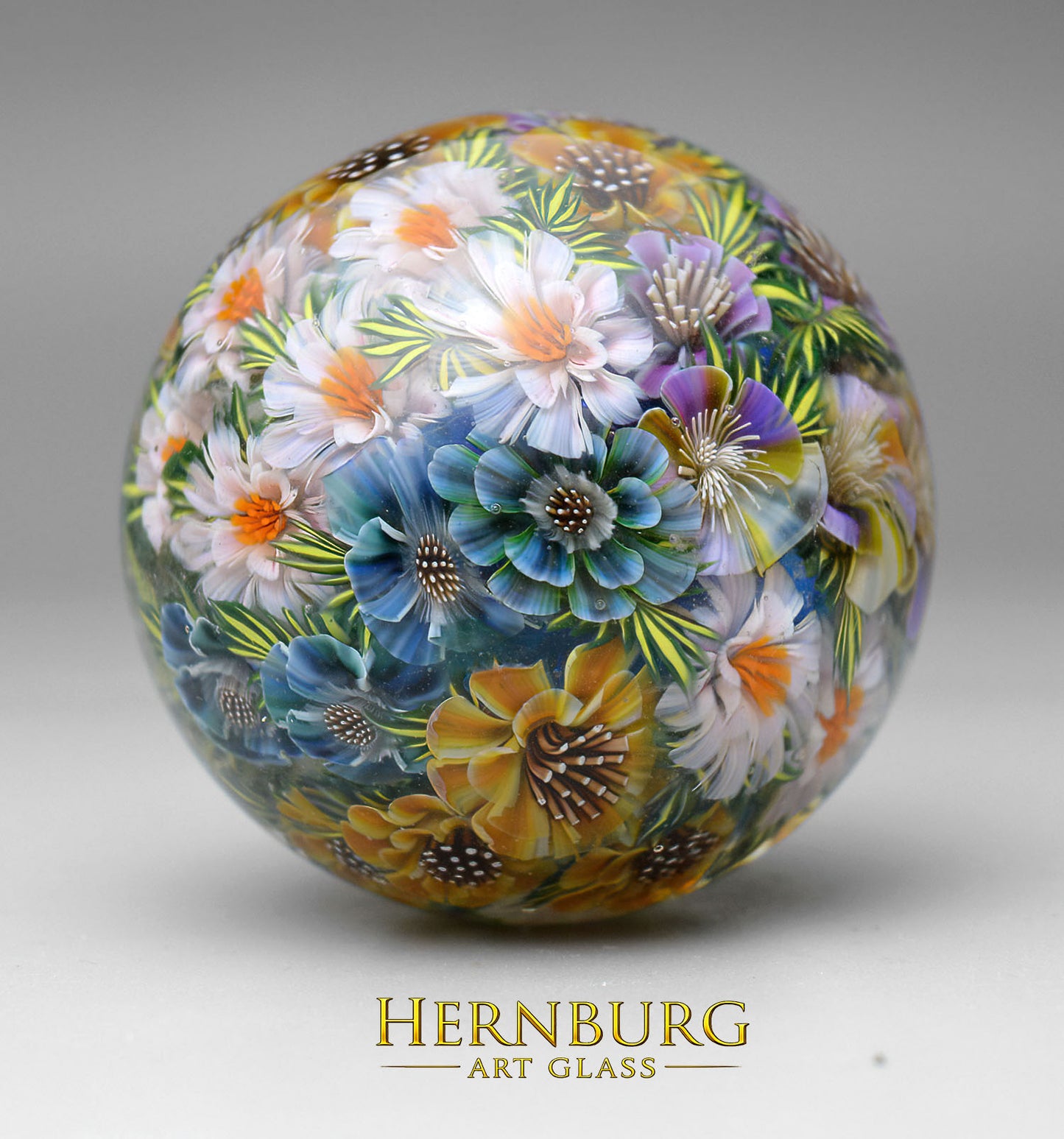 Marble. Collectible Sphere “Fifth Season”. Glass. . Diameter — 47 mm (1.85”)