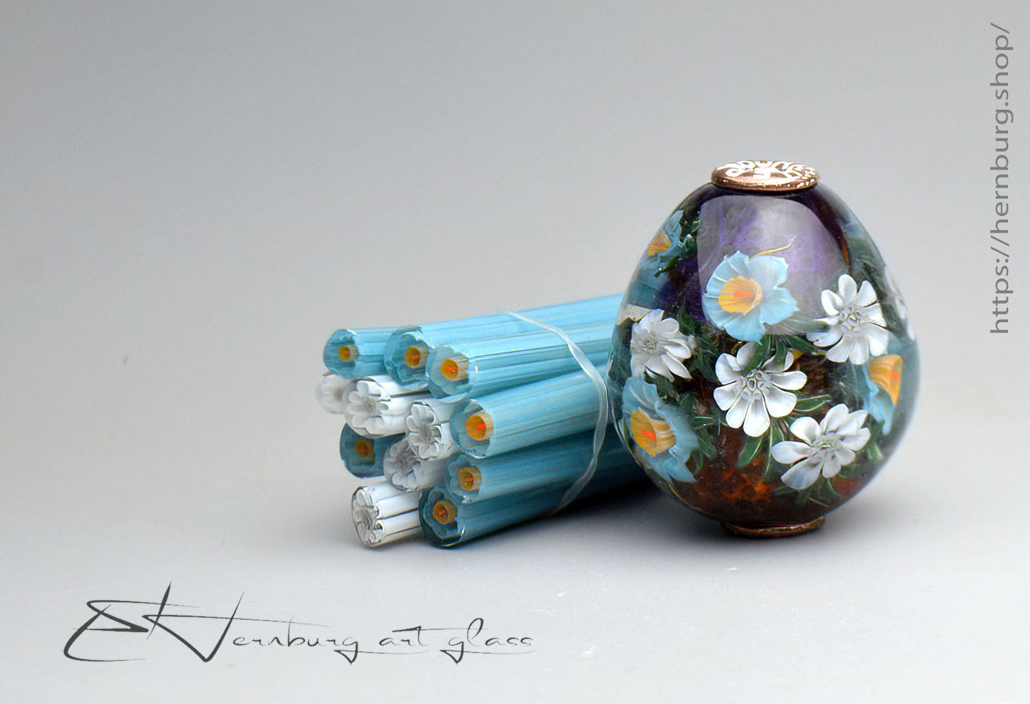 Murini flowers. Sticks 5 cm long. Materials for lampwork. Glass COE104