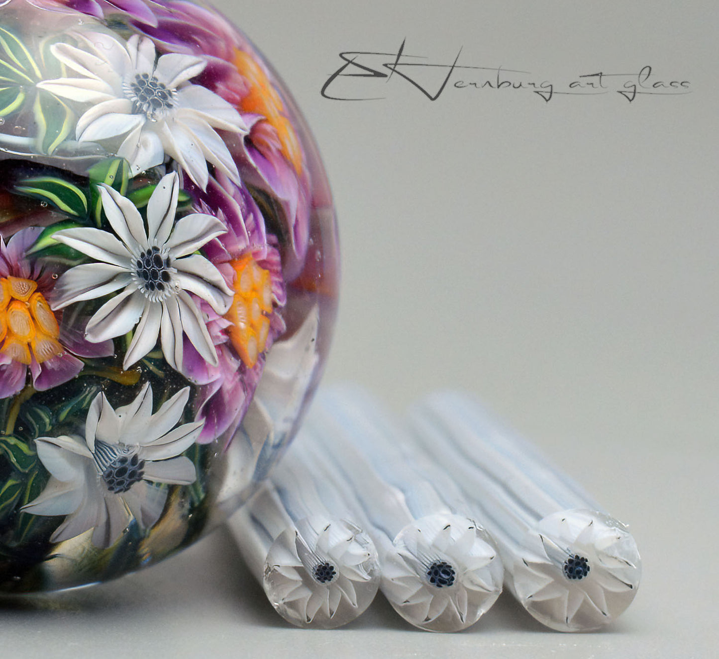 SET of TWO murrini canes. HARMONY OF TWO. Sticks 5 cm long. Materials for lampwork. Glass COE104