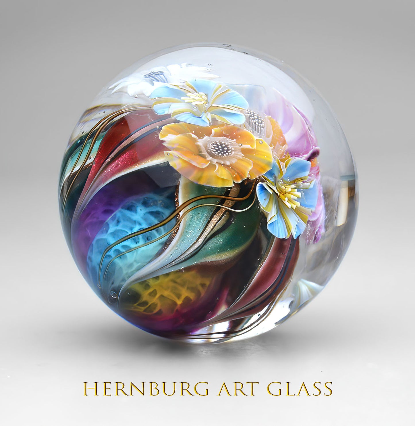 Marble. Collectible Sphere "Carnival”. Glass. . Diameter — 40 mm (1.57”)