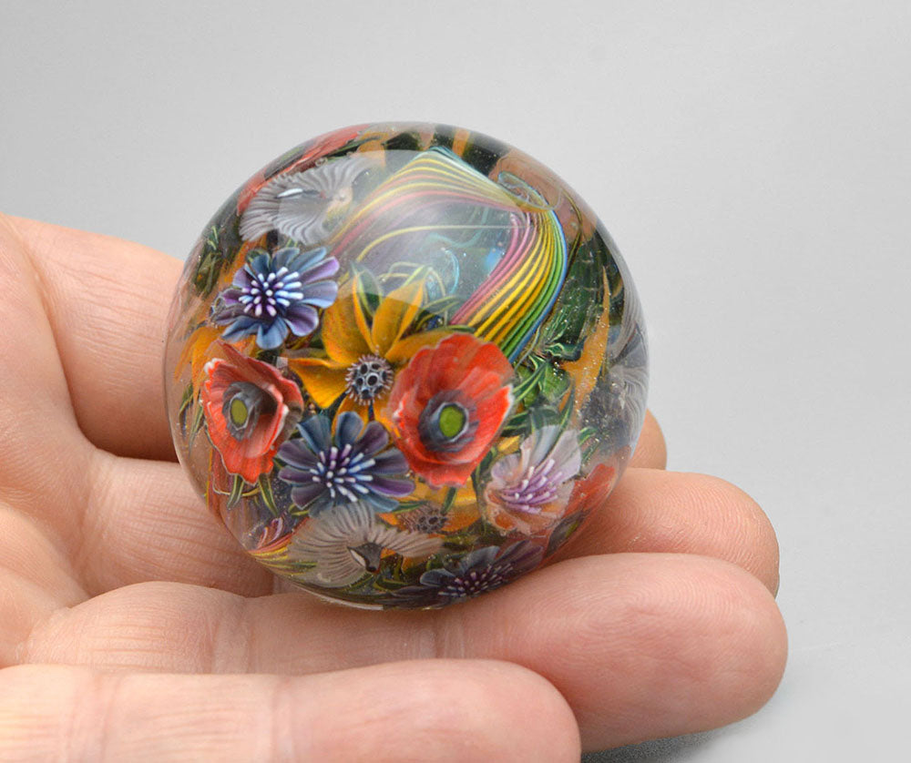 Marble. Collectible Sphere “Chromatic Turbulence” Glass. Diameter — 43 mm (1.69”)