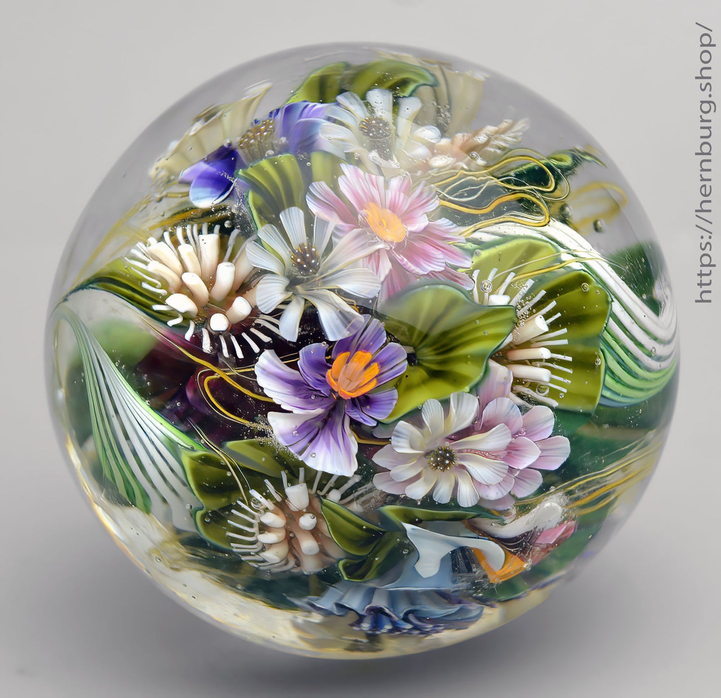 Marble. Collectible Sphere “Memory of Tenderness” Glass. Diameter — 50 mm (1.97”)