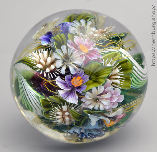 Marble. Collectible Sphere “Memory of Tenderness” Glass. Diameter — 50 mm (1.97”)