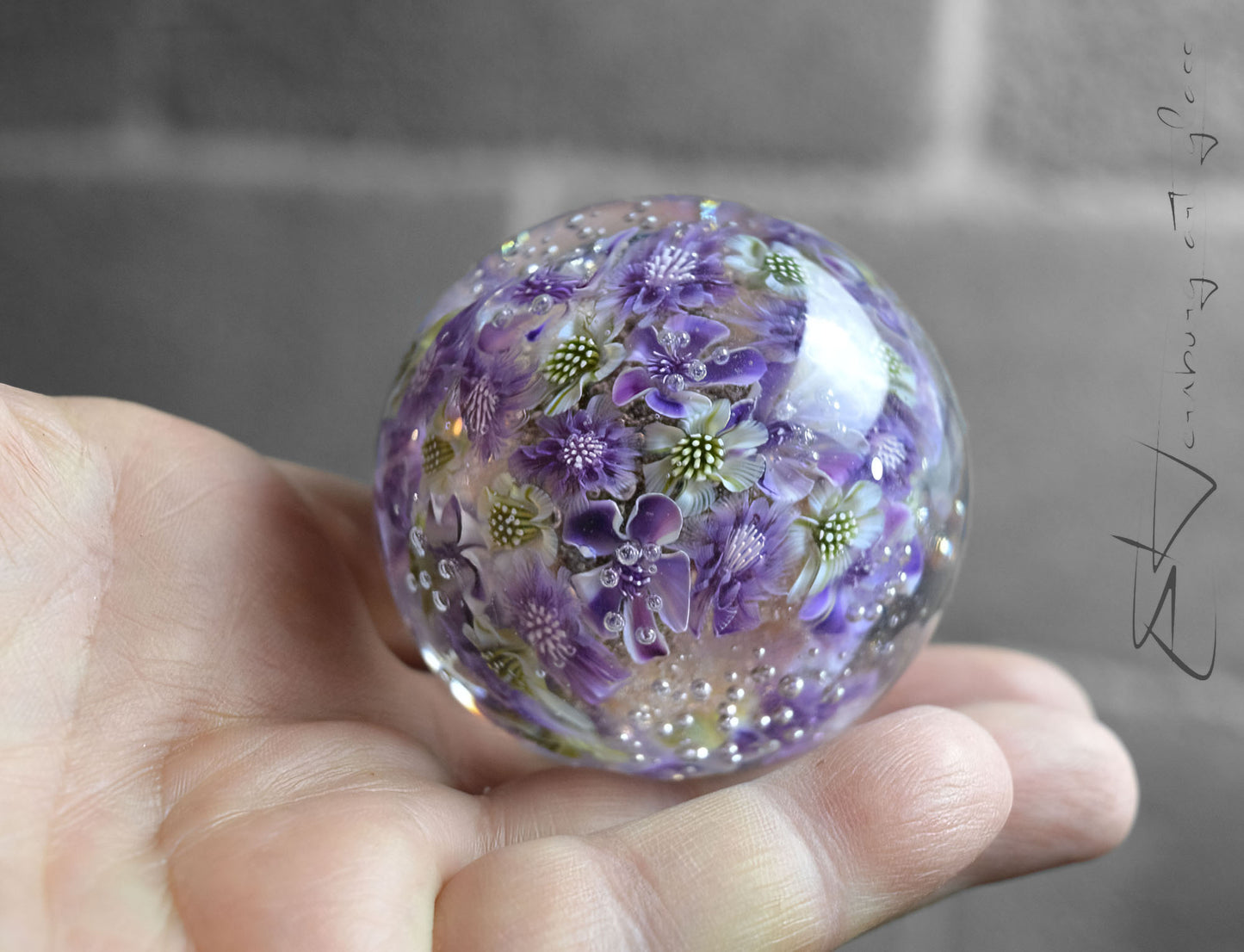 Marble. Glass. Collectible ball. Diameter 54 mm - 2.13 inch