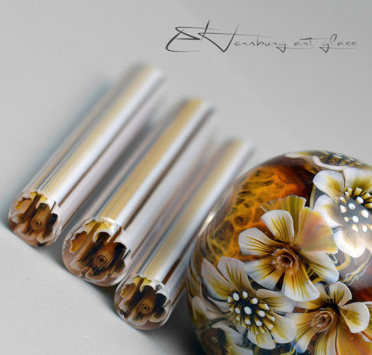 Murini flowers. CARAMELIA. Sticks 5 cm long. Materials for lampwork. Glass COE104