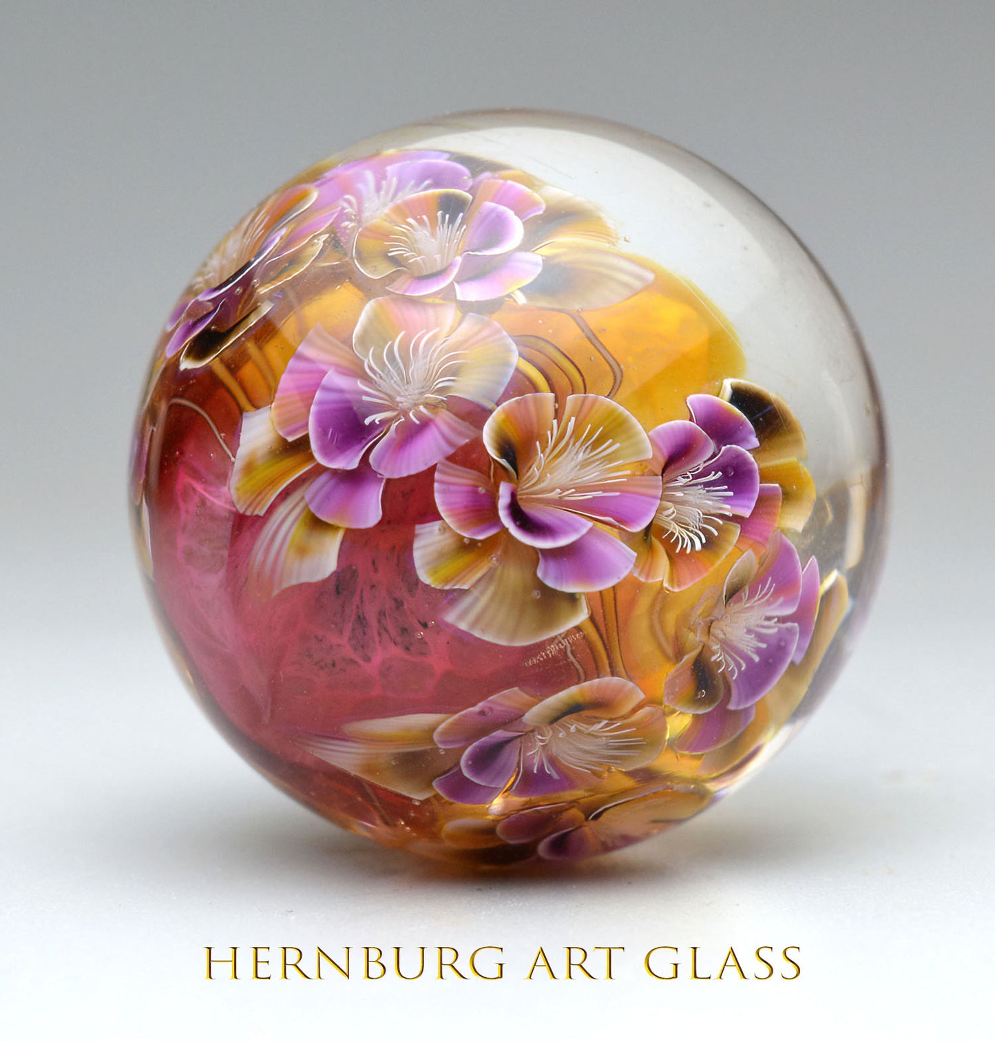 Marble. Collectible Sphere “Flamingo Egg”. Glass. . Diameter — 40 mm (1.57”)