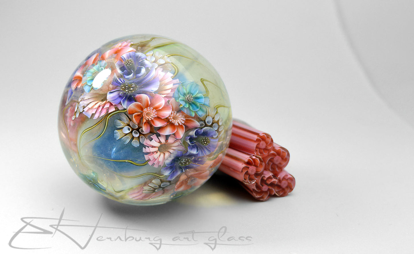 Murini flowers. Sticks 5 cm long. Materials for lampwork. Glass COE104