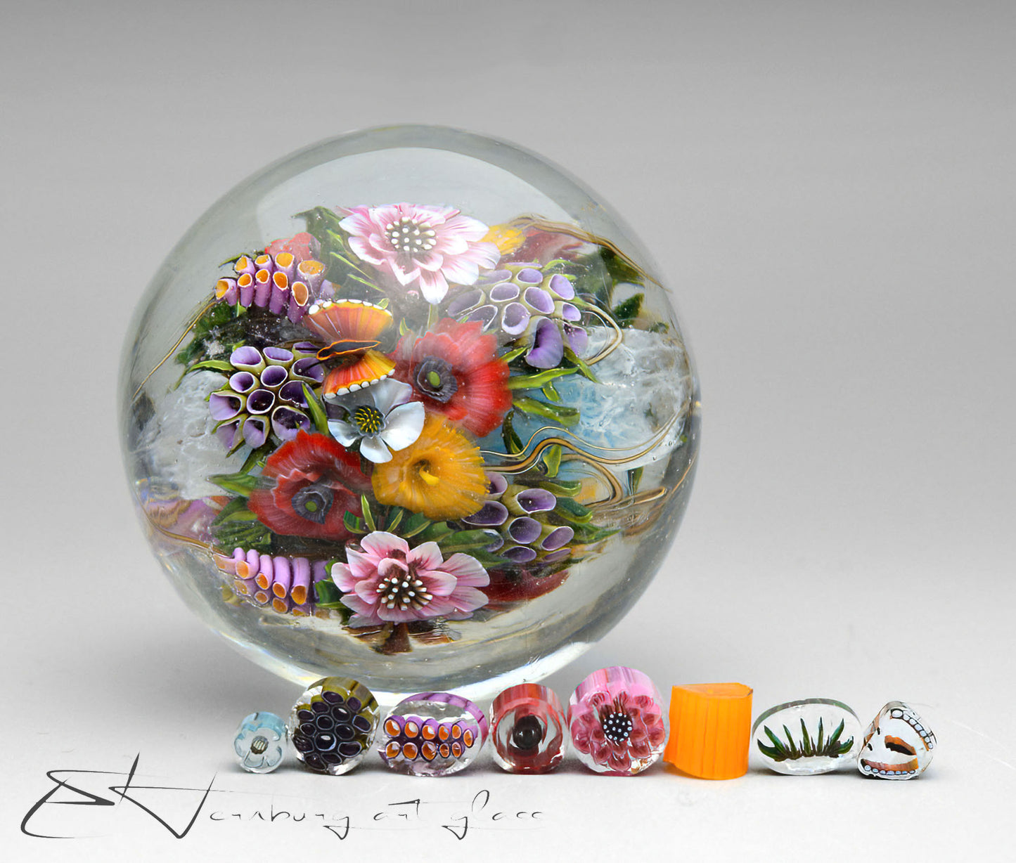 Marble. Glass. Diameter 2.13 inch