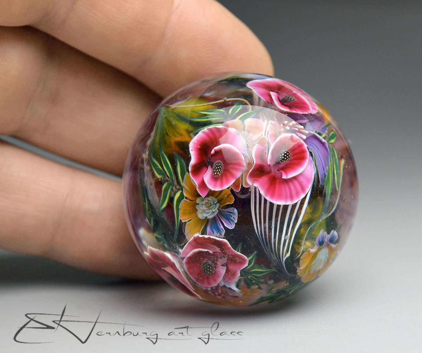 Marble. Collectible Sphere “Point”. Glass. . Diameter — 40 mm (1.57”)