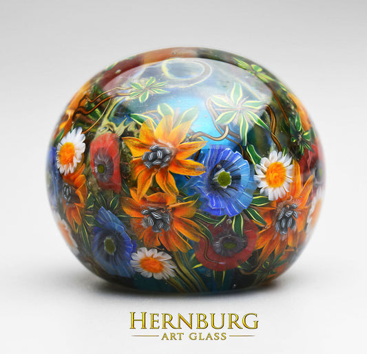 Paperweight "SOMEWHERE". Glass. Diameter 49 mm (1.93”)