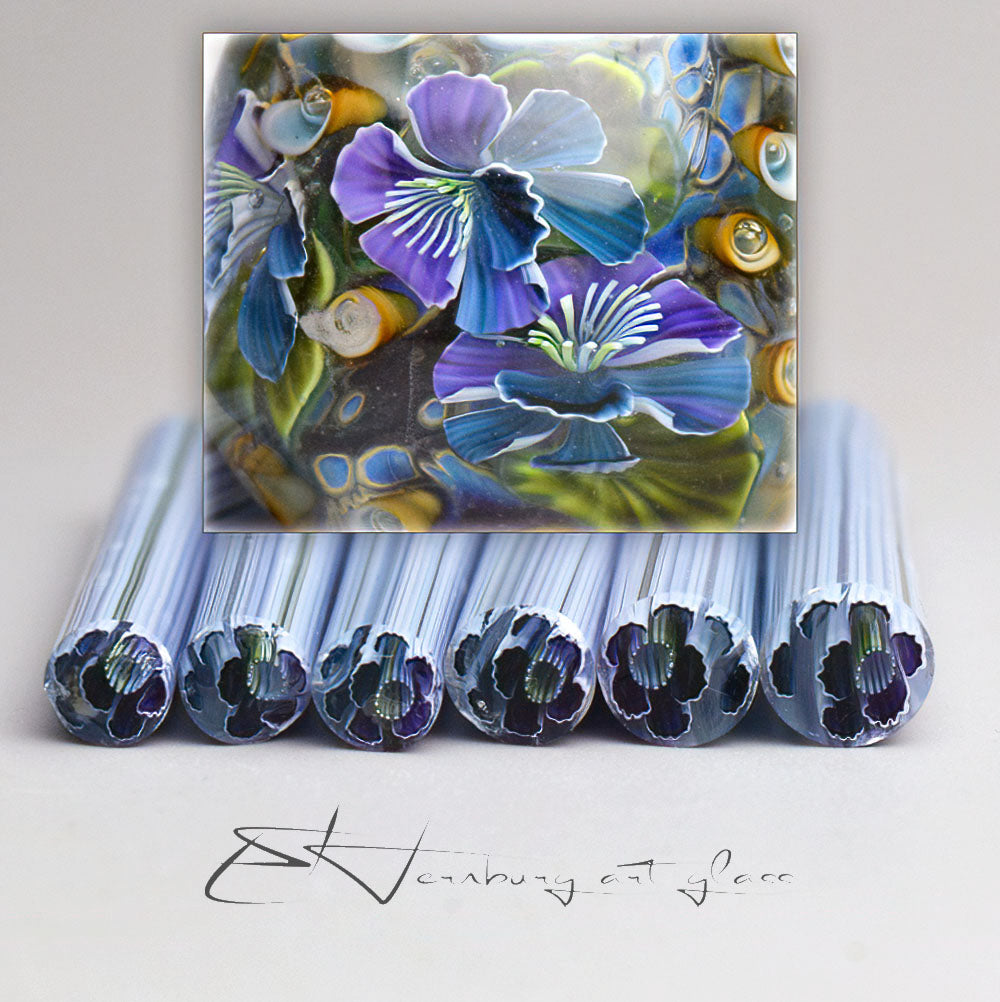 Murini flowers. Sticks 5 cm long. Materials for lampwork. Glass COE104